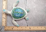 Sea Turtle Blue Green Glass Mosaic Shell Figurine (1 figure approx. 6.25+ inches long) Glass Mosaic Shell Sea Turtle Figure for home decor! Copyright 2025 SeaShellSupply.com.