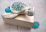 Sea Turtle Blue Green Glass Mosaic Shell Figurine (1 figure approx. 6.25+ inches long) Glass Mosaic Shell Sea Turtle Figure for home decor! Copyright 2025 SeaShellSupply.com.