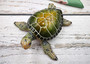 Green Sea Turtle Figurine Painted Resin (1 turtle approx. 6.5 inches long) Green Painted Resin Sea Turtle Figure for coastal home décor! Copyright 2025 SeaShellSupply.com.