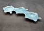 Sea Turtle Light Blue Connected Trio Plate (1 dish approx. 13.5+ inches wide) Light Aqua Sea Turtle Ceramic Dish for coastal table charm!