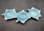 Sea Turtle Light Blue Connected Trio Plate (1 dish approx. 13.5+ inches wide) Light Aqua Sea Turtle Ceramic Dish for coastal table charm!