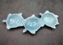 Sea Turtle Light Blue Connected Trio Plate (1 dish approx. 13.5+ inches wide) Light Aqua Sea Turtle Ceramic Dish for coastal table charm! Copyright 2025 SeaShellSupply.com.