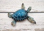 Blue Sea Turtle Figurine Painted Resin (1 turtle approx. 5.75+ inches long) Blue Painted Resin Sea Turtle Figure for coastal home decor!