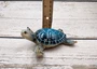 Blue Sea Turtle Figurine Painted Resin (1 turtle approx. 5.75+ inches long) Blue Painted Resin Sea Turtle Figure for coastal home decor!