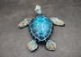 Blue Sea Turtle Figurine Painted Resin (1 turtle approx. 5+ inches long) Blue Painted Resin Sea Turtle Figure for coastal home decor! Copyright 2025 SeaShellSupply.com.