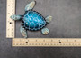 Blue Sea Turtle Figurine Painted Resin (1 turtle approx. 5+ inches long) Blue Painted Resin Sea Turtle Figure for coastal home decor! Copyright 2025 SeaShellSupply.com.