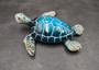 Blue Sea Turtle Figurine Painted Resin (1 turtle approx. 5+ inches long) Blue Painted Resin Sea Turtle Figure for coastal home decor! Copyright 2025 SeaShellSupply.com.