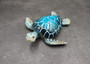 Blue Sea Turtle Figurine Painted Resin (1 turtle approx. 5+ inches long) Blue Painted Resin Sea Turtle Figure for coastal home decor! Copyright 2025 SeaShellSupply.com.