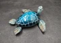 Blue Sea Turtle Figurine Painted Resin (1 turtle approx. 5+ inches long) Blue Painted Resin Sea Turtle Figure for coastal home decor!