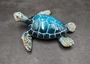 Blue Sea Turtle Figurine Painted Resin (1 turtle approx. 5+ inches long) Blue Painted Resin Sea Turtle Figure for coastal home decor!