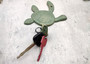 Cast Iron Green Patina Sea Turtle Wall Hook (1 cast iron hook approx. 6+ inches) Verdigris Sea Turtle Wall Hanger for coastal home decor!