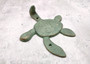 Cast Iron Green Patina Sea Turtle Wall Hook (1 cast iron hook approx. 6+ inches) Verdigris Sea Turtle Wall Hanger for coastal home decor!