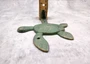 Cast Iron Green Patina Sea Turtle Wall Hook (1 cast iron hook approx. 6+ inches) Verdigris Sea Turtle Wall Hanger for coastal home decor!