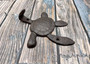 Dark Rust Cast Iron Sea Turtle Wall Hook (1 cast iron hook approx. 6+ inches) Dark Patina Sea Turtle Wall Hanger for coastal home decor!