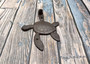 Dark Rust Cast Iron Sea Turtle Wall Hook (1 cast iron hook approx. 6+ inches) Dark Patina Sea Turtle Wall Hanger for coastal home decor! Copyright 2025 SeaShellSupply.com.