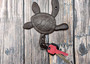 Dark Rust Cast Iron Sea Turtle Wall Hook (1 cast iron hook approx. 6+ inches) Dark Patina Sea Turtle Wall Hanger for coastal home decor! Copyright 2025 SeaShellSupply.com.