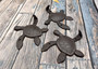 Dark Rust Cast Iron Sea Turtle Wall Hook (1 cast iron hook approx. 6+ inches) Dark Patina Sea Turtle Wall Hanger for coastal home decor!