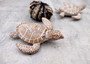 Brown Sea Turtle Figurine Weathered Resin (1 turtle approx. 3.75+ inches) Brown White Sea Turtle Statue for beach home decor & display!