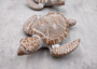 Brown Sea Turtle Figurine Weathered Resin (1 turtle approx. 3.75+ inches) Brown White Sea Turtle Statue for beach home decor & display!