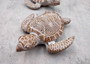 Brown Sea Turtle Figurine Weathered Resin (1 turtle approx. 3.75+ inches) Brown White Sea Turtle Statue for beach home decor & display! Copyright 2025 SeaShellSupply.com.