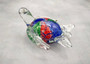 Red Green Blue Glass Sea Turtle Figurine (1 figure approx. 4.5+ inches long) Colorful Glass Sea Turtle for coastal cottage décor charm! Copyright 2025 SeaShellSupply.com.