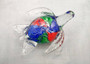 Red Green Blue Glass Sea Turtle Figurine (1 figure approx. 4.5+ inches long) Colorful Glass Sea Turtle for coastal cottage décor charm! Copyright 2025 SeaShellSupply.com.