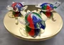 Red Green Blue Glass Sea Turtle Figurine (1 figure approx. 4.5+ inches long) Colorful Glass Sea Turtle for coastal cottage décor charm!