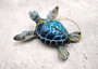 Blue Resin Sea Turtle Christmas Ornament (1 turtle approx. 4+ inches) Blue Resin Sea Turtle Figure for holiday decor & celebrations! Copyright 2025 SeaShellSupply.com.