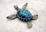 Blue Resin Sea Turtle Christmas Ornament (1 turtle approx. 4+ inches) Blue Resin Sea Turtle Figure for holiday decor & celebrations! Copyright 2025 SeaShellSupply.com.