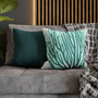 Teal Ocean Coral Pattern Faux Suede Square Pillow (Multiple Sizes)