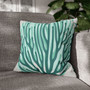 Teal Ocean Coral Pattern Faux Suede Square Pillow (Multiple Sizes)