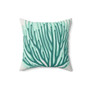 Teal Ocean Coral Pattern Faux Suede Square Pillow (Multiple Sizes)