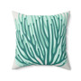 Teal Ocean Coral Pattern Faux Suede Square Pillow (Multiple Sizes)