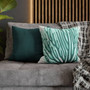 Teal Ocean Coral Pattern Faux Suede Square Pillow (Multiple Sizes)