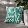 Teal Ocean Coral Pattern Faux Suede Square Pillow (Multiple Sizes)