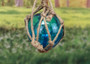 Hanging Nautical Garland Green Glass Float Sea Turtle Shells (1 Garland approx. 20 x 6 inches) Shells Float Turtle Mobile for beachy décor!