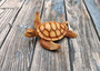 Sea Turtle Figurine Brown Wood Style (1 turtle approx. 5+ inches) Resin Sea Turtle Figure for coastal beach home display & decoration! Copyright 2025 SeaShellSupply.com.\n