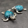 Silver Blue Sea Turtle Resin Painted Figurine (1 turtle approx. 3+ inches) Resin Silver Blue Sea Turtle Figure for gifting décor & display! Copyright 2025 SeaShellSupply.com.