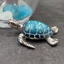 Silver Blue Sea Turtle Resin Painted Figurine (1 turtle approx. 3+ inches) Resin Silver Blue Sea Turtle Figure for gifting décor & display! Copyright 2025 SeaShellSupply.com.