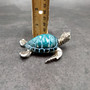 Silver Blue Sea Turtle Resin Painted Figurine (1 turtle approx. 3+ inches) Resin Silver Blue Sea Turtle Figure for gifting décor & display!