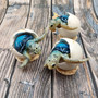 Blue Baby Sea Turtle Hatching Figure (1 turtle approx. 3+ inches) Blue Painted Resin Baby Turtle Egg Figure for coastal home décor! Copyright 2025 SeaShellSupply.com.