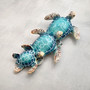 Blue Resin Sea Turtle Family Figurine (1 figurine approx. 8+ inches long) Blue Turtle Family Trio for coastal decor display and collecting! Copyright 2025 SeaShellSupply.com.