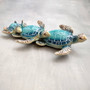 Blue Resin Sea Turtle Family Figurine (1 figurine approx. 8+ inches long) Blue Turtle Family Trio for coastal decor display and collecting! Copyright 2025 SeaShellSupply.com.