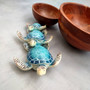Blue Resin Sea Turtle Family Figurine (1 figurine approx. 8+ inches long) Blue Turtle Family Trio for coastal decor display and collecting! Copyright 2025 SeaShellSupply.com.