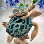 Sea Blue Mom & Baby Sea Turtles on Coral Figure (1 figure approx. 8+ inches tall) Blue Grey Sea Turtle Pair Figure for coastal home decor! Copyright 2025 SeaShellSupply.com.