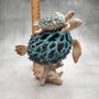 Sea Blue Mom & Baby Sea Turtles on Coral Figure (1 figure approx. 8+ inches tall) Blue Grey Sea Turtle Pair Figure for coastal home decor! Copyright 2025 SeaShellSupply.com.