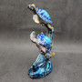 Two Blue Sea Turtles Swimming Sculpture (1 figurine approx. 7+ inches tall) Resin Sea Turtle Pair for coastal home decor & collectibles! Copyright 2025 SeaShellSupply.com.