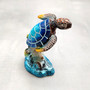 Blue Sea Turtle Figurine Painted Resin (1 figure approx. 3.5+ inches tall) Ocean Blue Sea Turtle for coastal home decor gifts & collecting! Copyright 2025 SeaShellSupply.com.
