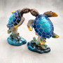 Blue Sea Turtle Figurine Painted Resin (1 figure approx. 3.5+ inches tall) Ocean Blue Sea Turtle for coastal home decor gifts & collecting! Copyright 2025 SeaShellSupply.com.

