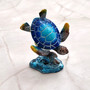 Ocean Blue Painted Resin Sea Turtle Figurine (1 figure approx. 3.5+ inches tall) Blue Sea Turtle for coastal home decor gifts & collecting! Copyright 2025 SeaShellSupply.com.